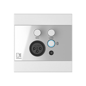 Universal Wall Panel with Mic & Line Inputs + Bluetooth Receiver - White