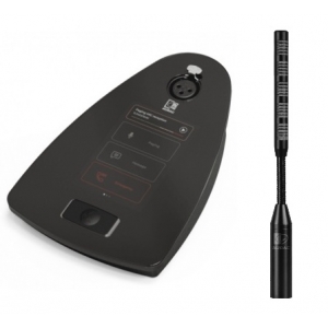 AUDAC NPM200PLUS230 DANTE/AES67 POE PAGING CONSOLE 3.5 INCH TOUCHSCREEN INCLUDED CMX230 BLACK