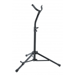K&M 144/1 BARITONE SAXOPHONE STAND 790-915MM HEIGHT STEEL TRIPOD NON-MARRING SUPPORT BLACK