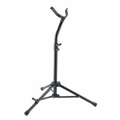 K&M 144/1 BARITONE SAXOPHONE STAND 790-915MM HEIGHT STEEL TRIPOD NON-MARRING SUPPORT BLACK