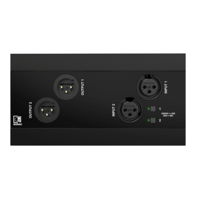 AUDAC NWP222PLUS/B NETWORKED AUDIO I/O PANEL 2X XLR IN/OUT BLUETOOTH DANTE/AES67 BLACK