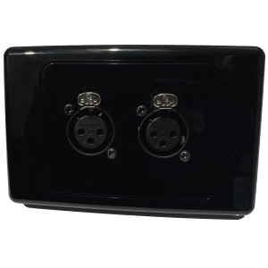 INSTALLFLEX INSWP2XF/B AUDIO WALLPLATE 2X XLR FEMALE NEUTRIK 3 PIN SOLDERLESS ON CLIPSAL WALLPLATE BLACK