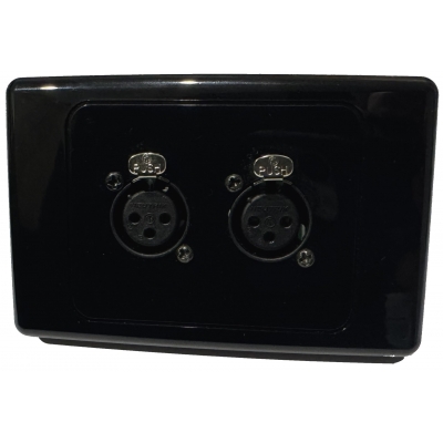 INSTALLFLEX INSWP2XF/B AUDIO WALLPLATE 2X XLR FEMALE NEUTRIK 3 PIN SOLDERLESS ON CLIPSAL WALLPLATE BLACK