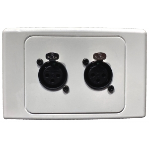 INSTALLFLEX INSWP2XF/W AUDIO WALLPLATE 2X XLR FEMALE NEUTRIK 3 PIN SOLDERLESS ON CLIPSAL WALLPLATE WHITE