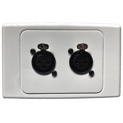 INSTALLFLEX INSWP2XF/W AUDIO WALLPLATE 2X XLR FEMALE NEUTRIK 3 PIN SOLDERLESS ON CLIPSAL WALLPLATE WHITE
