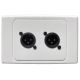 INSTALLFLEX INSWP2XM/W AUDIO WALLPLATE 2X XLR MALE NEUTRIK 3 PIN SOLDERLESS ON CLIPSAL WALLPLATE WHITE