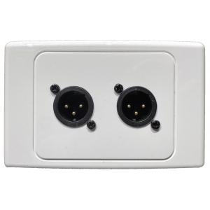 INSTALLFLEX INSWP2XM/W AUDIO WALLPLATE 2X XLR MALE NEUTRIK 3 PIN SOLDERLESS ON CLIPSAL WALLPLATE WHITE