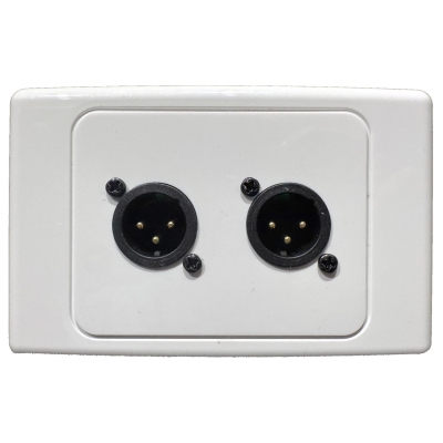 INSTALLFLEX INSWP2XM/W AUDIO WALLPLATE 2X XLR MALE NEUTRIK 3 PIN SOLDERLESS ON CLIPSAL WALLPLATE WHITE