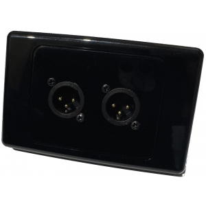 INSTALLFLEX INSWP2XM/B AUDIO WALLPLATE 2X XLR MALE NEUTRIK 3 PIN SOLDERLESS ON CLIPSAL WALLPLATE BLACK