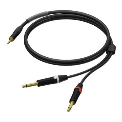PROCAB PRA713 1.5M 3.5MM STEREO JACK MALE TO 2X 1/4 INCH JACK MALE SIGNAL CABLE