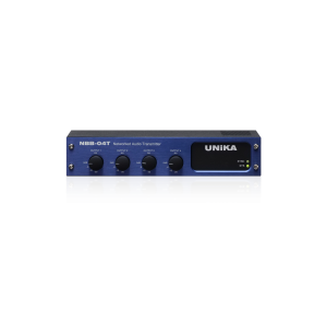 UNIKA UNI-NBB04T V2 DANTE AUDIO TRANSMITTER 4X XLR OUTPUTS POE LEVEL CONTROLS RACKMOUNT KIT