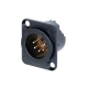 NEUTRIK 5 PIN MALE CHASSIS MOUNT BLACK