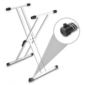 GRAVITY GKSX2W DOUBLE BRACED KEYBOARD STAND X-FRAME WHITE