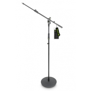 GRAVITY GMS2322B MICROPHONE STAND WITH ROUND BASE & 2 POINT ADJ TELESCOPING BOOM