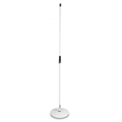 GRAVITY GMS23W STRAIGHT MICROPHONE STAND W/ ROUND BASE WHITE