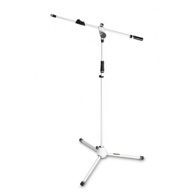 GRAVITY GMS4322W WHITE MICROPHONE STAND WITH FOLDING TRIPOD BASE