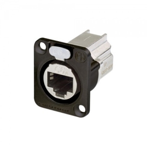NEUTRIK NE8FDX-P6-B D-SIZE PANEL RECEPTACLE SHIELDED FEEDTHROUGH BLACK HOUSING