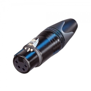 NEUTRIK NC4FXX-B FEMALE 4-PIN LINE CONNECTOR BLACK WITH GOLD PINS