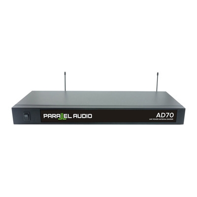PARALLEL AUDIO AD70 UHF 4-WAY POWERED ANTENNA DIVIDER DC POWER OUT 500-820MHZ