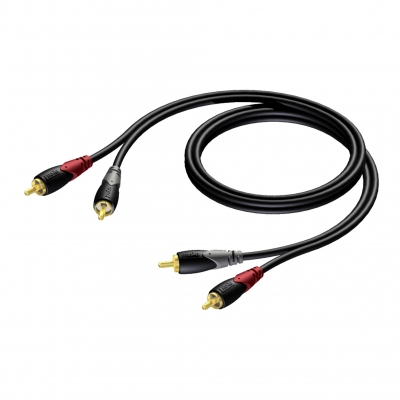 PROCAB CLA800 3M 2X RCA MALE-MALE AUDIO CABLE BLACK