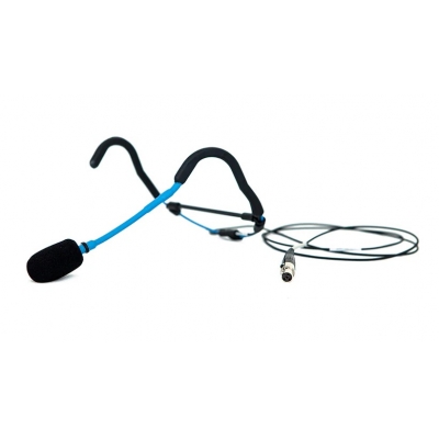 FITNESS AUDIO EMIC SWEAT RESISTANT HEADWORN NOISE CANCELLING MIC BLUE