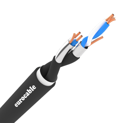 EUROCABLE LKMF02P 2-PAIR ANALOG/AES/DMX CABLE SHIELDED BLACK