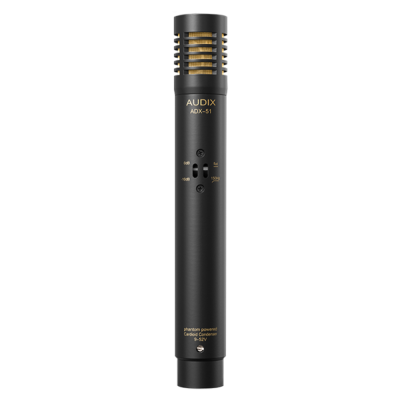 AUDIX ADX-ADX51 PRE-POLARIZED CARDIOID CONDENSER PENCIL MIC 40HZ-18KHZ 9-52V PHANTOM BLACK
