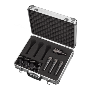 AUDIX ADX-DP4 4-PIECE PRO DRUM MIC PACKAGE (1X D6 KICK MIC, 3X I5 INSTRUMENT MICS) ALUMINUM ROAD CASE