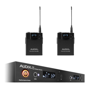 AUDIX AUD-AP42-BP-A WIRELESS SYSTEM R42 DUAL RECEIVER 2X B60 BODYPACK TRANSMITTER NO MIC 522-554MHZ