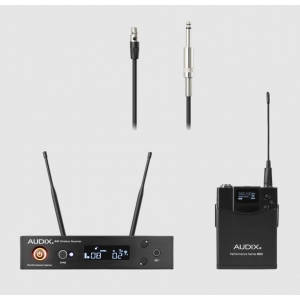 AUDIX AUD-AP41-GUITAR-A R41 WIRELESS RECEIVER WITH BP60 BODYPACK TRANSMITTER AND CBLG4161 INSTRUMENT CABLE A 5