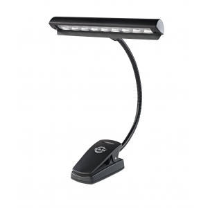K&M 12249 ORCHESTRA LIGHT EOS 9X LED GOOSENECK MUSIC STAND LIGHT CLIP 3M CABLE 110-240VAC BLACK