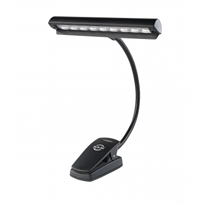 K&M 12249 ORCHESTRA LIGHT EOS 9X LED GOOSENECK MUSIC STAND LIGHT CLIP 3M CABLE 110-240VAC BLACK