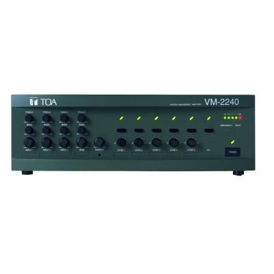 TOA VM-2240 CE-AU 240W 100V 5 ZONE SYSTEM MANAGEMENT PAGING AMPLIFIER DARK GREY