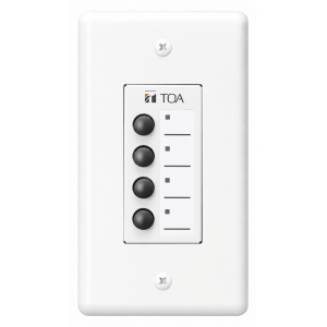TOA ZM-9011 REMOTE CONTROL PANEL 4 BUTTON 24VDC WHITE