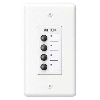 TOA ZM-9011 REMOTE CONTROL PANEL 4 BUTTON 24VDC WHITE