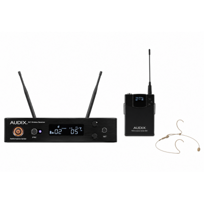 AUDIX AUD-AP41-FLUTE-A R41 WIRELESS RECEIVER WITH BP60 BODYPACK TRANSMITTER AND CMX726 HEADSET MIC A 522-554MH